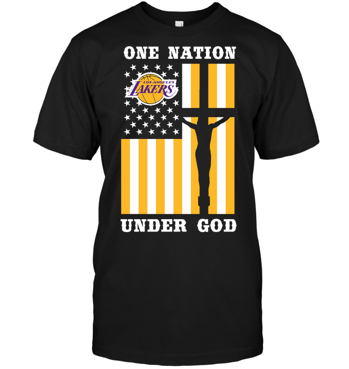 Los Angeles Lakers "one Nation Under God" Patriotic T-Shirt